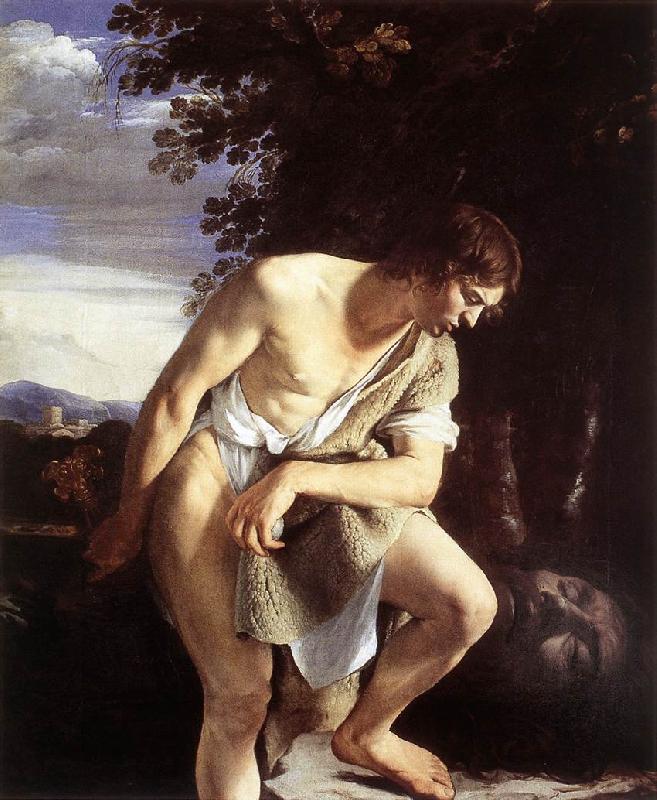 GENTILESCHI, Orazio David Contemplating the Head of Goliath fh France oil painting art
